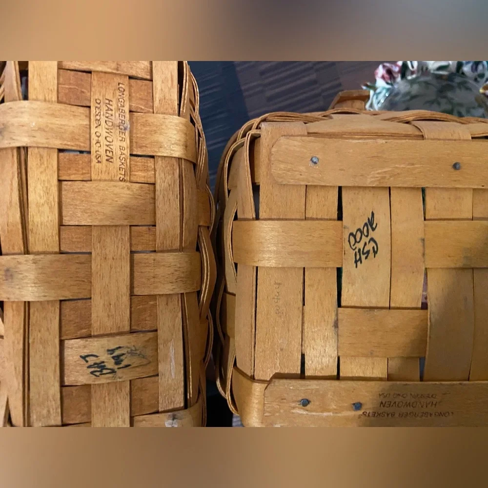 Vintage Longaberger baskets, floral theme liners